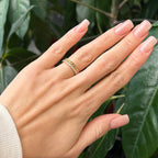 Gold Plated Chain Ring with CZ Stones, 4mm Width, Size 6/7