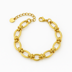 Gold Plated Stainless Steel Knot Link Bracelet, 16+5 cm