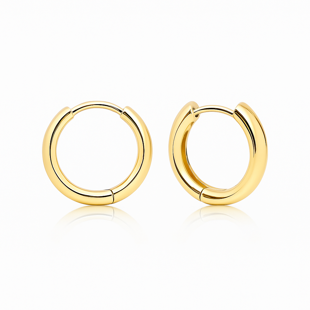 Hypoallergenic Small Hoop Earrings – 14K Gold , Rose & White Gold