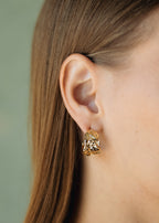 Sedy Jewelry Gold-Plated Textured Hoop Earrings – Modern Chunky Stud Design 2cm x 1.5cm