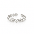 Bubble Ring Adjustable – Rhodium Plated Brass, Sizes 5–7