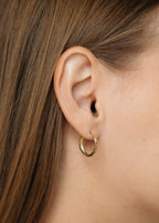 Sedy Jewelry Gold Plated Hoop Earrings, 18mm Small Huggie Hoops