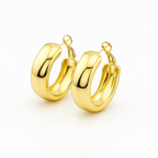 Gold Plated Silver Hoop Earrings – 3 cm Wide Classic Hoops