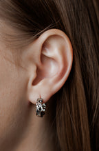 Textured Small Hoop Earrings 1.6cm | 14K Gold Plated or Rhodium