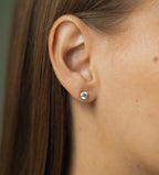 Gold Plated CZ Stud Earrings, Hypoallergenic 4mm