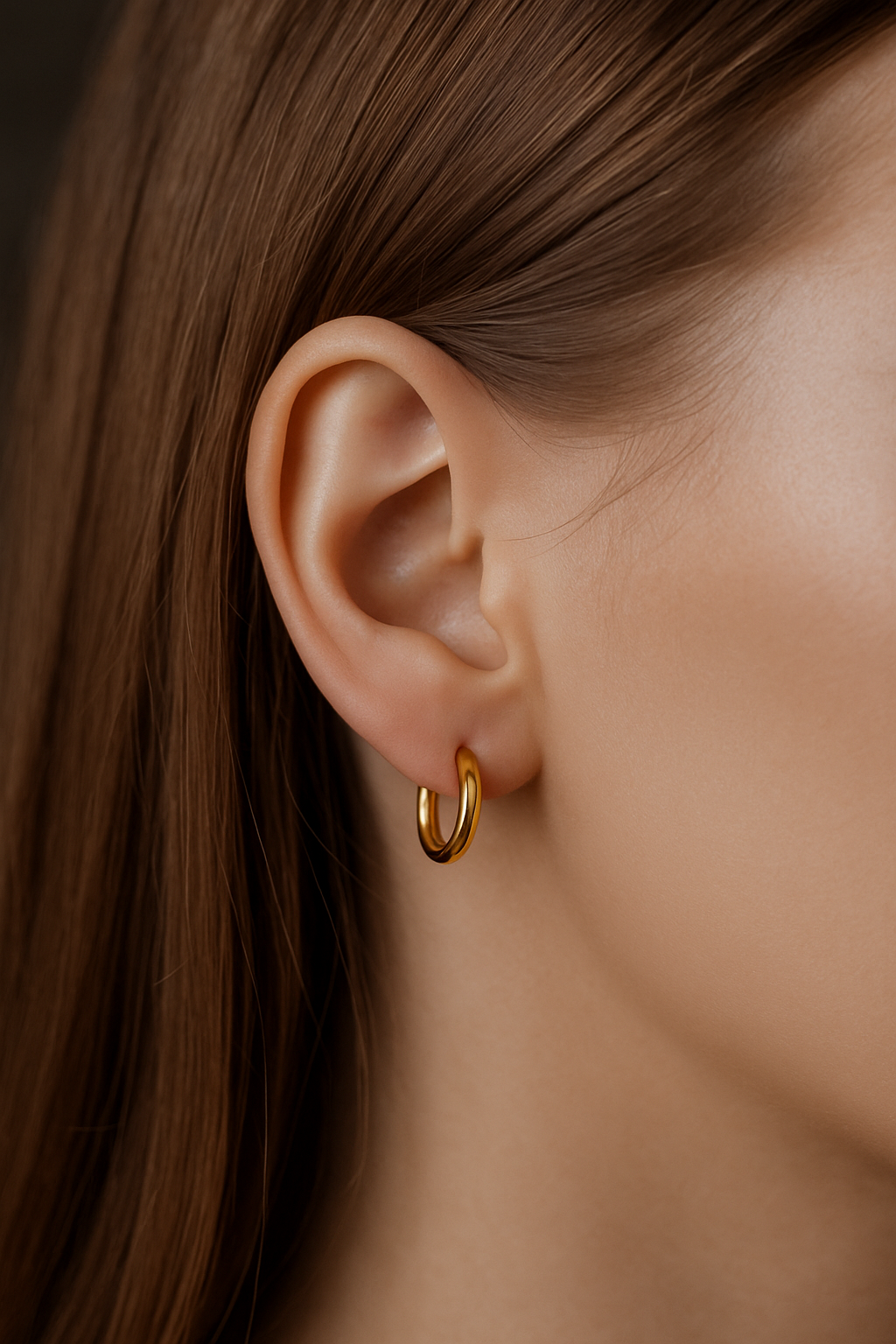 Hypoallergenic Small Hoop Earrings – 14K Gold , Rose & White Gold