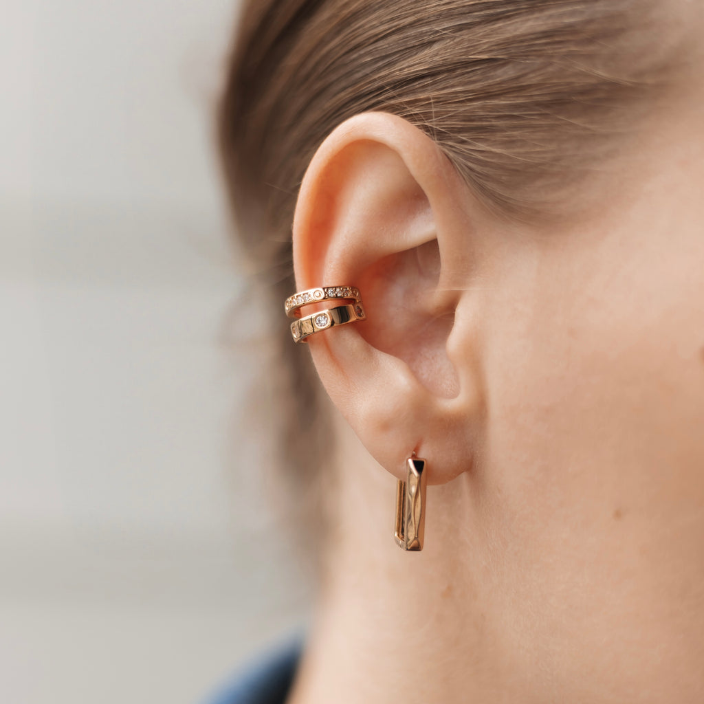 Rose Gold Plated CZ Ear Cuff for Cartilage – Single Piece