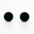 Black Rhodium Plated Stud Earrings, 6mm Round, Hypoallergenic