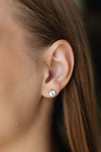 6mm Cubic Zirconia Stud Earrings – Gold Plated