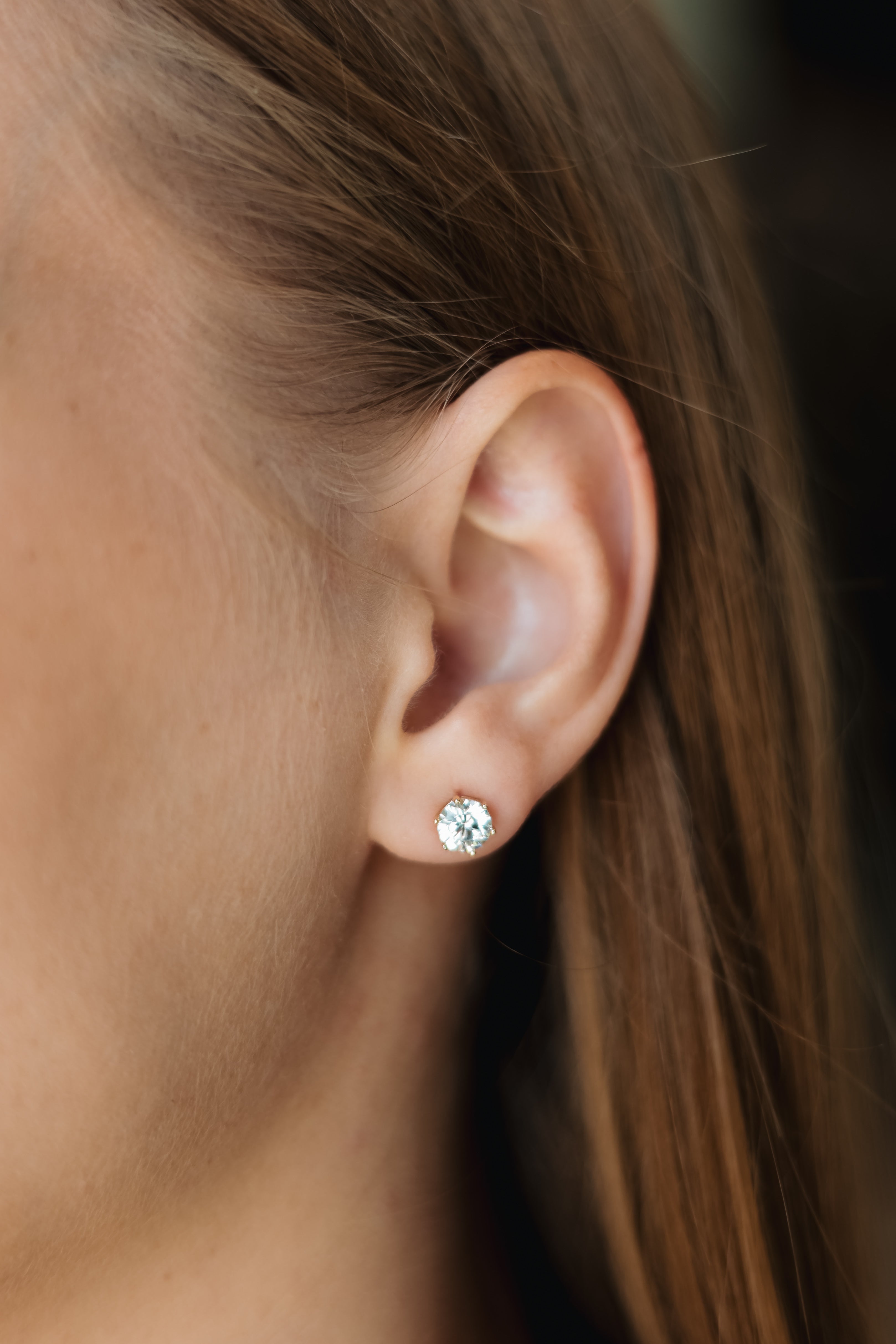 6mm Cubic Zirconia Stud Earrings – Gold Plated