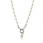 Pearl Necklace with Heart Pendant – Gold or Silver Plated