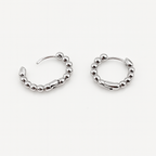 Sterling Silver Bubble Hoop Earrings Rhodium Plated 1.6 cm