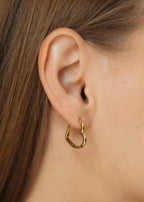 Hypoallergenic Heart Hoop Earrings – 14K Gold or Rhodium Plated