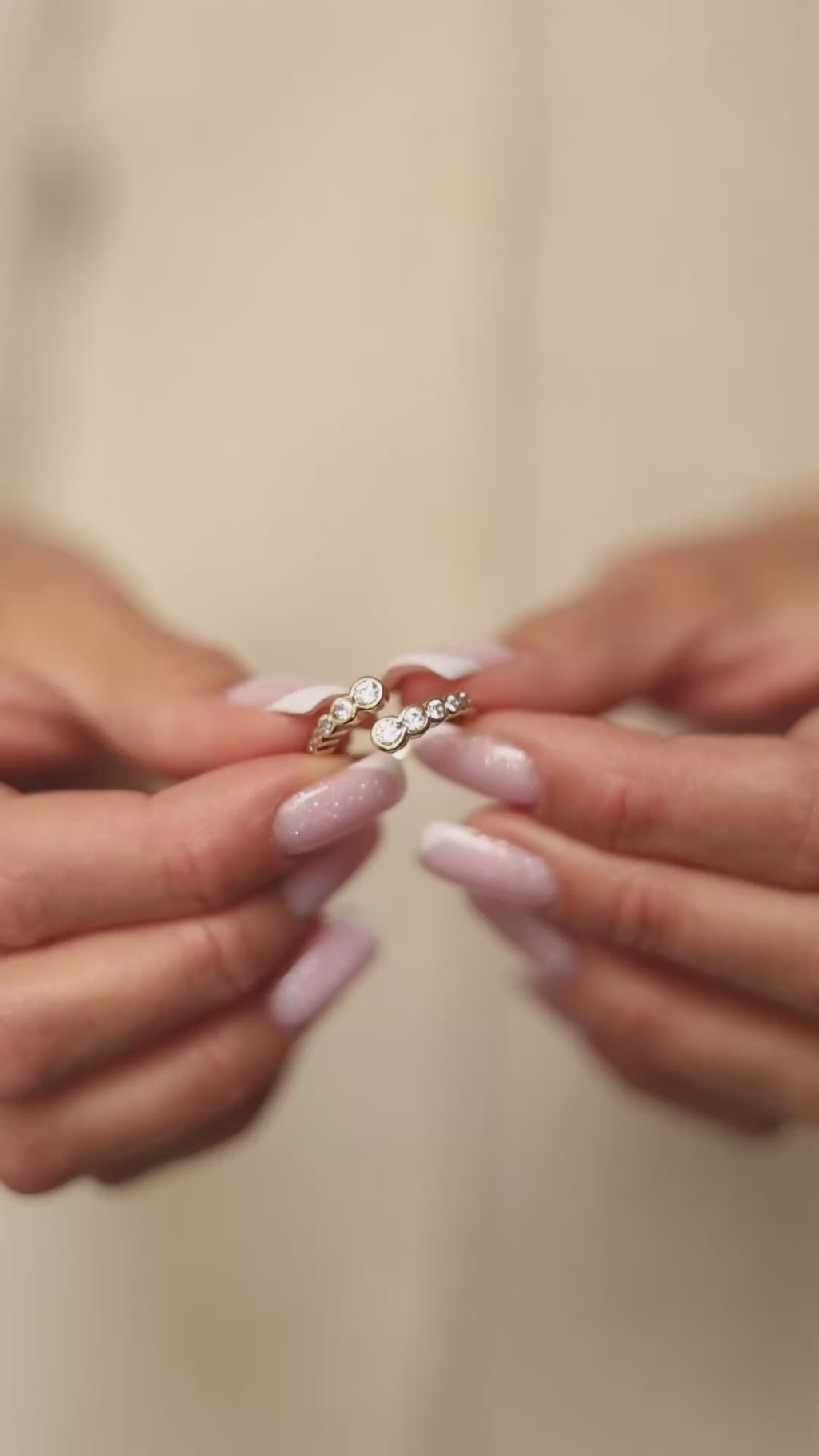 Gold Plated Open Ring with Cubic Zirconia – Adjustable Band